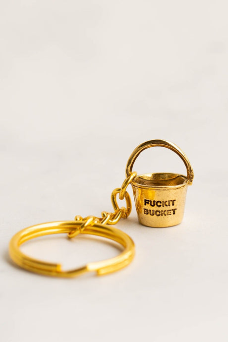 Fuckit Bucket™ Keychain Gold | Motivational Keychains